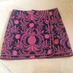 Vintage Lilly Pulitzer pink & Navy pineapple skirt